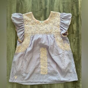 J Marie embroidered Brynlee Gingham Top size small